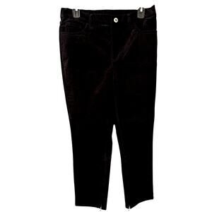 NWOT Denim & Co. QVC Adaptive Full Length Slim Straight Velveteen Pant Sz 10
